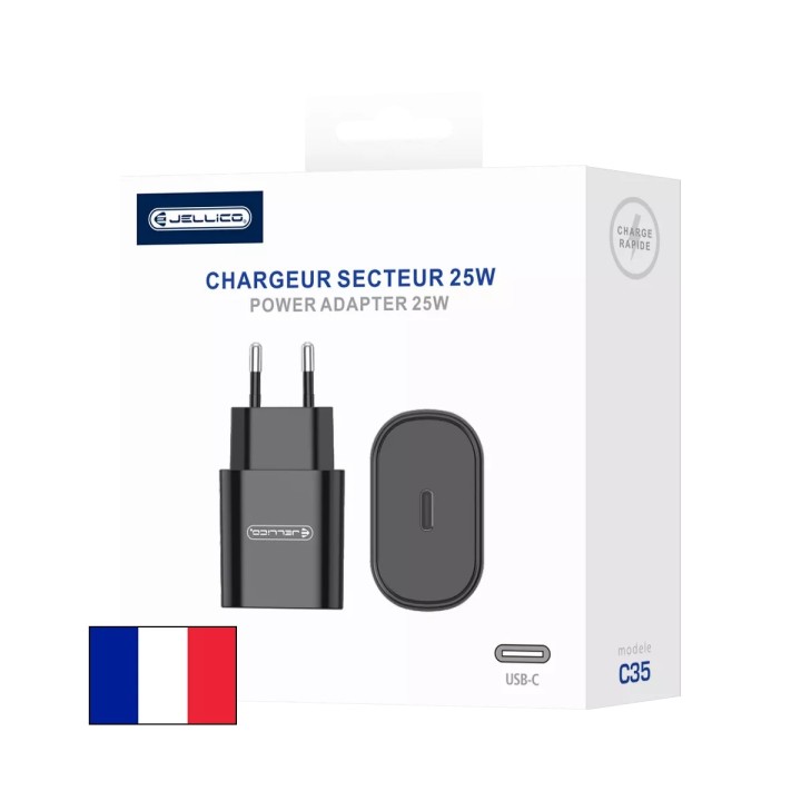 Adaptateur secteur Usb-C (25W) JELLICO C35 noir