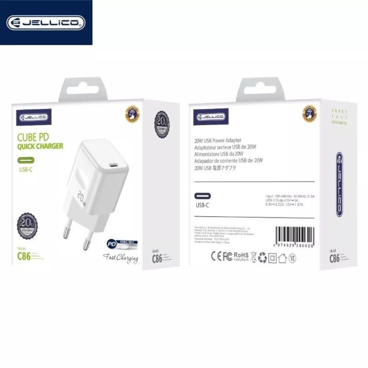 Adaptateur secteur Usb-C (20W) JELLICO C86 blanc