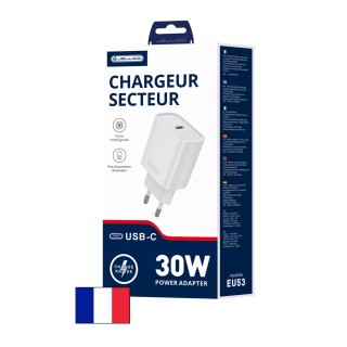 Adaptateur secteur Usb-C (30W) JELLICO EU53 blanc
