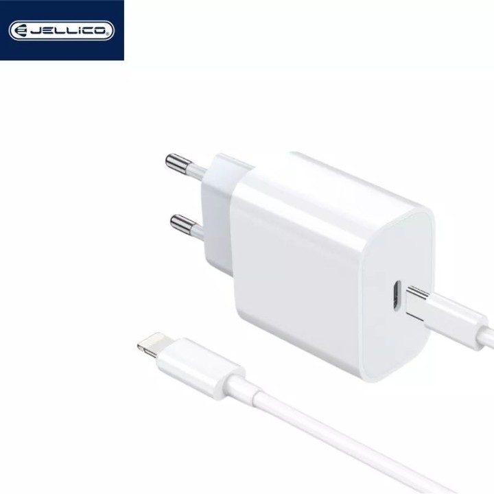 Adaptateur secteur Usb-C avec cable Usb-C/Type C vers Lightning (20W) JELLICO AK180
