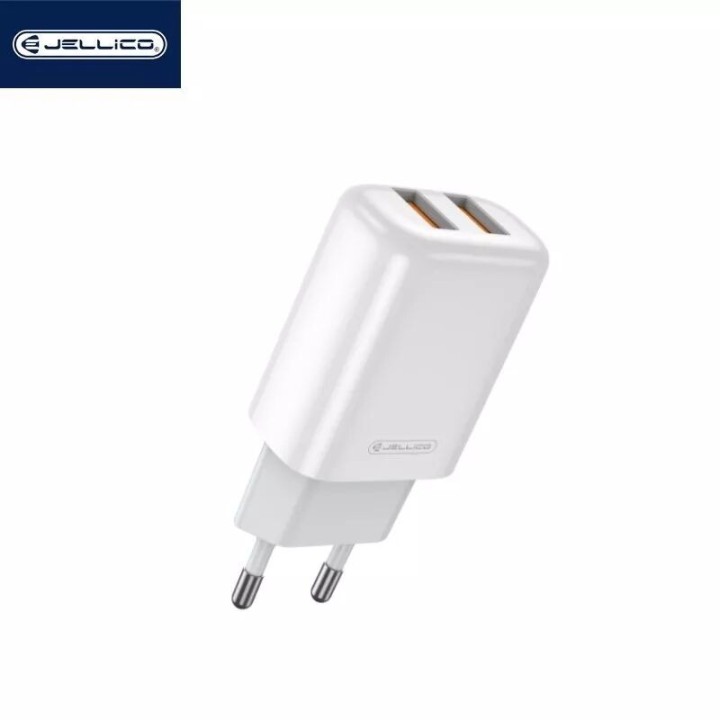 Adaptateur secteur USB (2.4 A) double port JELLICO EU02 blanc