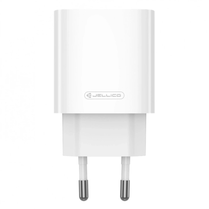 Adaptateur secteur Usb-C avec cable Usb-C/Type C vers Usb-C/Type C (30W) JELLICO EU53 Blanc