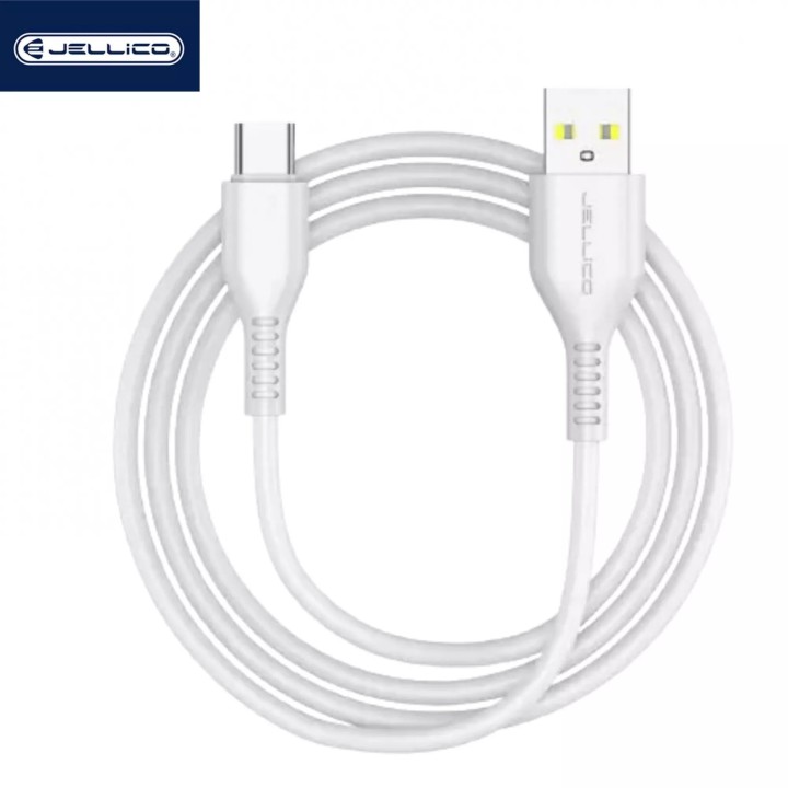 Cable Usb vers Usb-C/Type C (3.1 A) 2 mètres JELLICO KDS-32 blanc