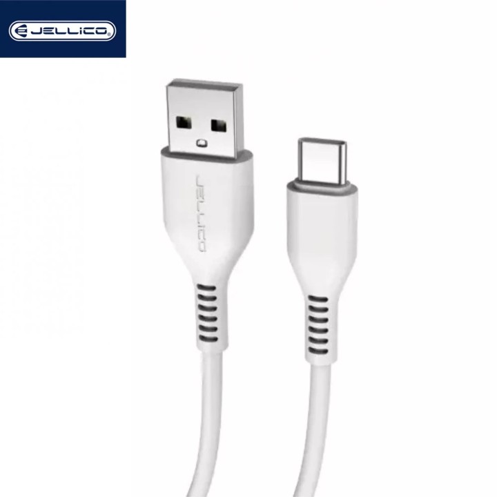 Cable Usb vers Usb-C/Type C (3.1 A) 2 mètres JELLICO KDS-32 blanc
