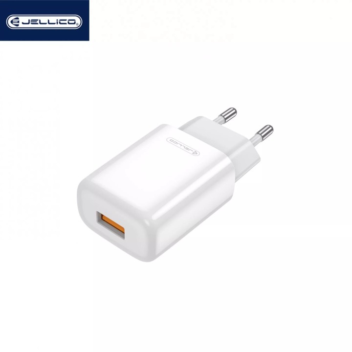 Adaptateur secteur Usb avec cable Usb vers Lightning (2.4 A) JELLICO EU01 blanc