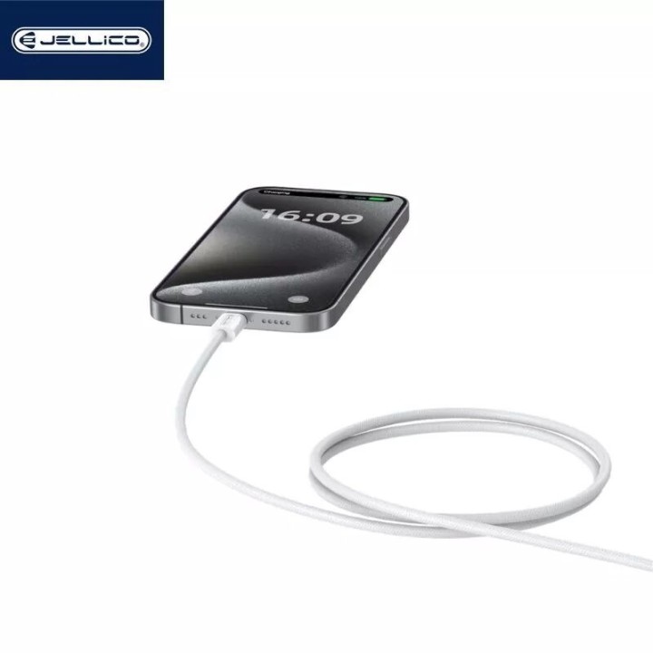 Cable Usb-C/Type C vers Usb-C/Type C iPhone 15 (60w) 1 mètre JELLICO B1 blanc