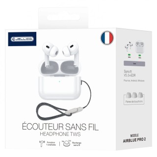 Ecouteurs sans fil bluetooth intra-auriculaire JELLICO AirBlue Pro 2 blanc