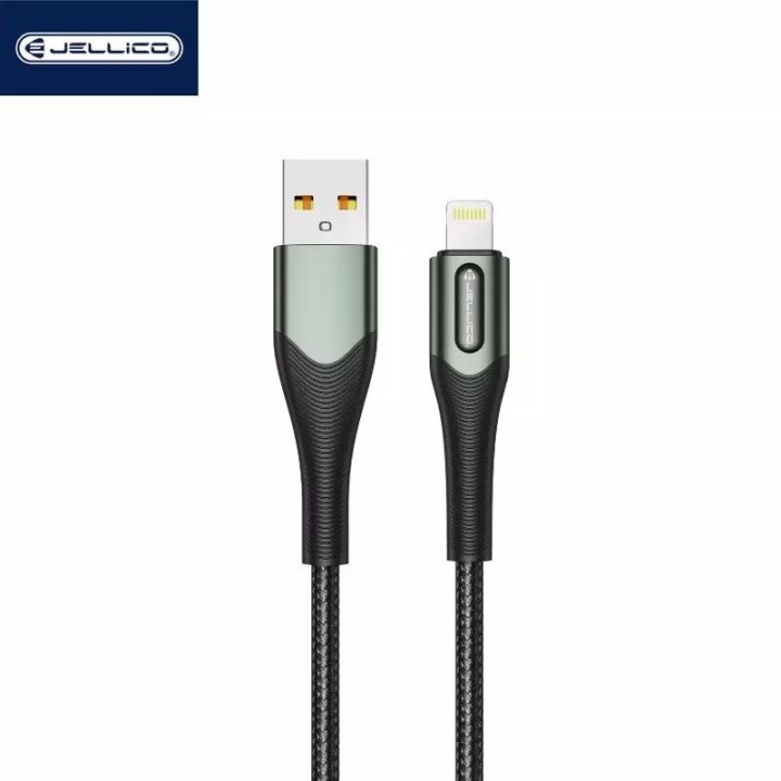 Cable Usb vers Lightning (3.1A) 1 mètre avec embouts en Alluminium JELLICO B7 noir