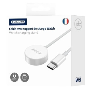 Chargeur à induction magnétique montre connectée / type C JELLICO W9 blanc