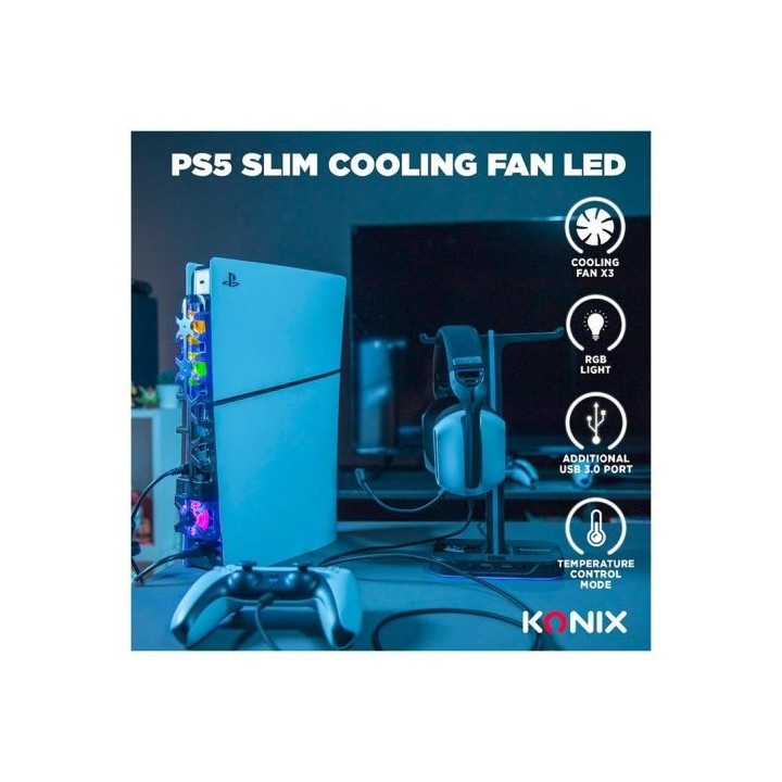 Ventilateur USB KONIX à LED pour PS5 slim