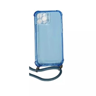 Coque CORDON iPhone 12/12 Pro bleu transparent