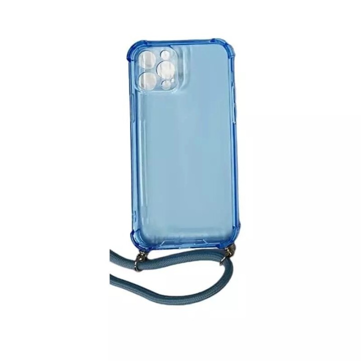 Coque CORDON iPhone 12/12 Pro bleu transparent
