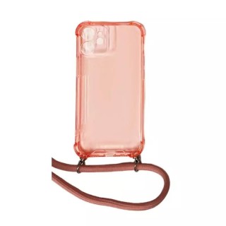 Coque CORDON iPhone 13 Mini - iPhone 12 mini rose transparent