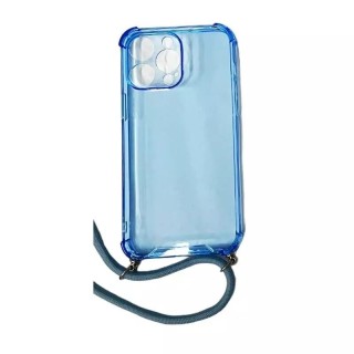 Coque CORDON iPhone 14 Pro Max bleu transparent