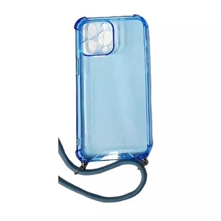 Coque CORDON iPhone 14 Pro Max bleu transparent