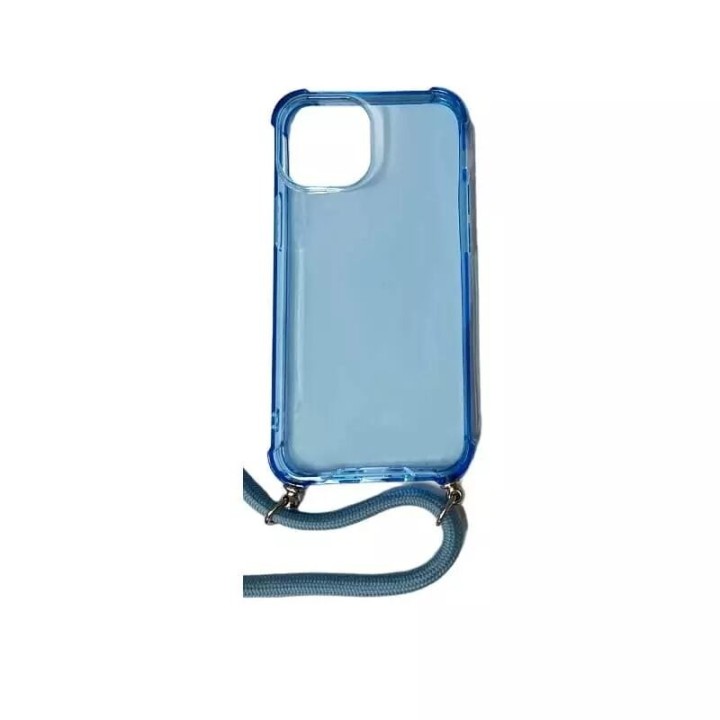 Coque CORDON iPhone 13 Mini - iPhone 12 mini bleu transparent