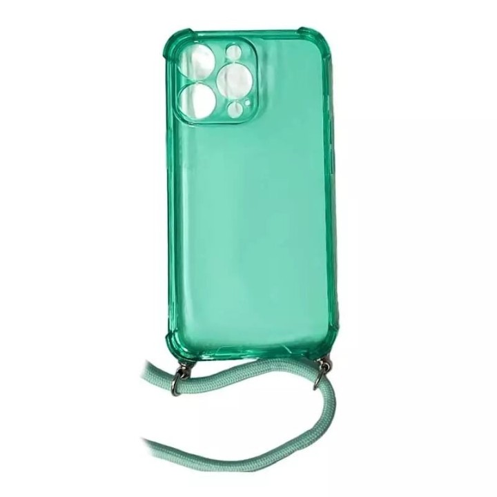 Coque CORDON iPhone 13 Pro vert transparent