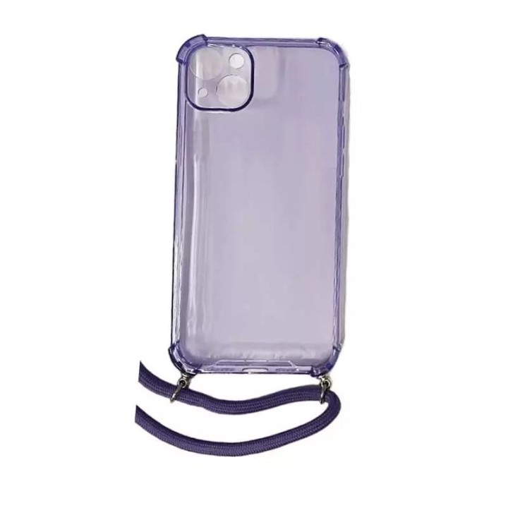Coque CORDON iPhone 14 Plus violet transparent