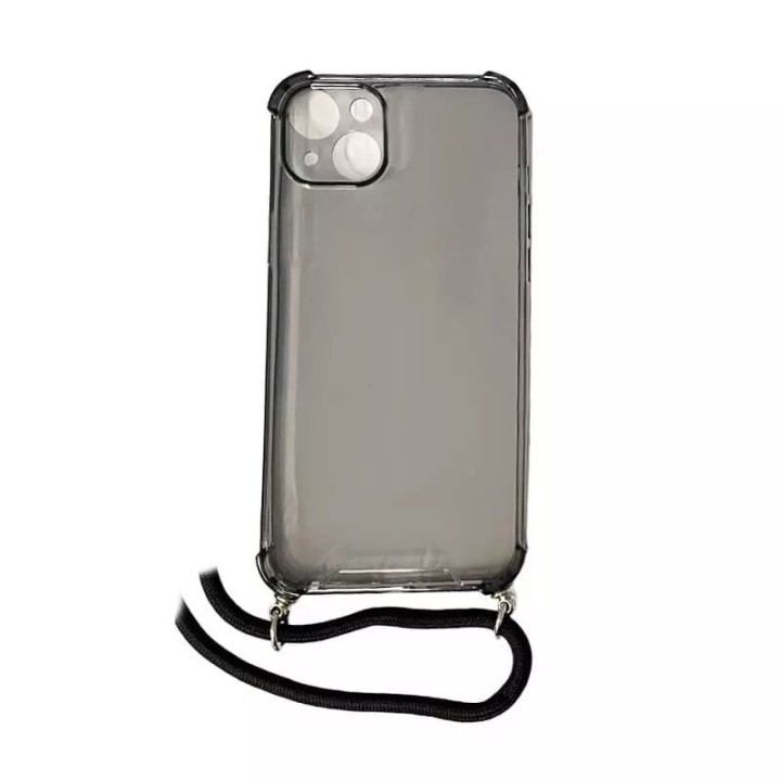 Coque CORDON iPhone 14 Plus noir transparent