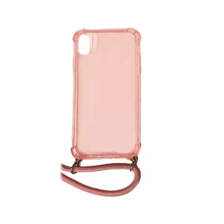Coque CORDON iPhone XR rose transparent