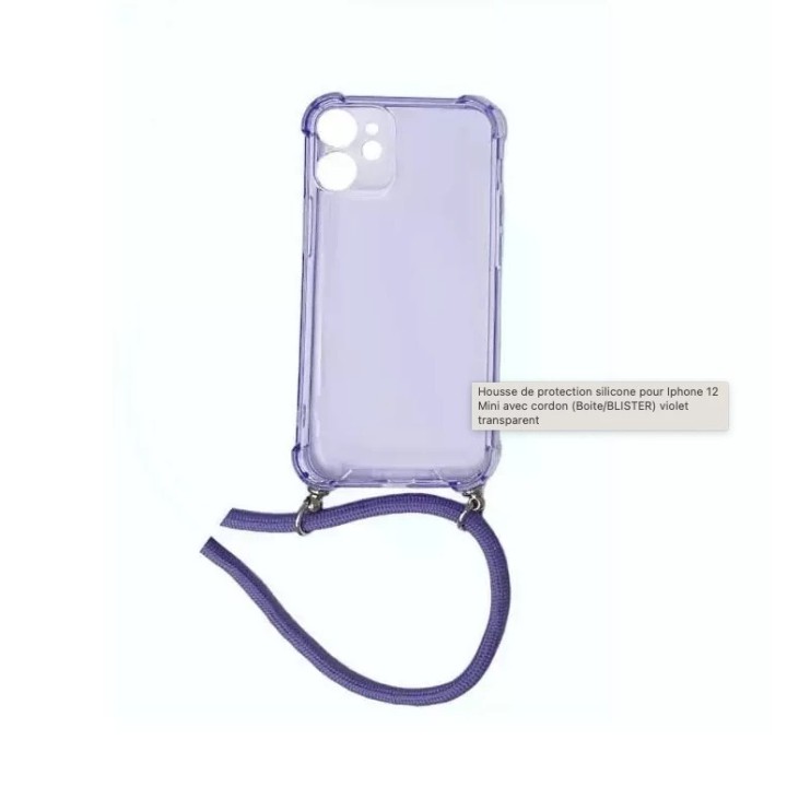 Coque CORDON iPhone 13 Mini - iPhone 12 mini violet transparent