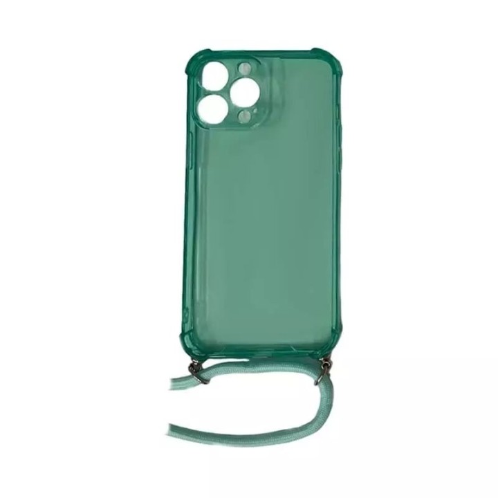 Coque CORDON iPhone 13 Pro Max vert transparent