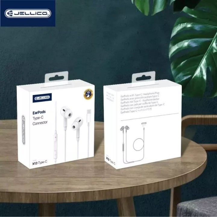Kit pieton (USB-C/Type C) avec micro JELLICO X12 blanc