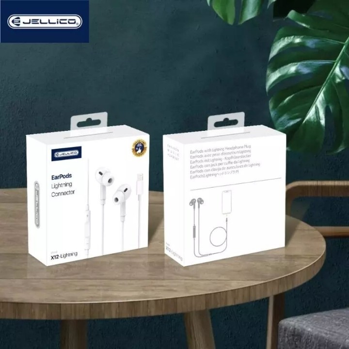 Kit pieton intra-auriculaire (Lightning) avec micro JELLICO X12 blanc
