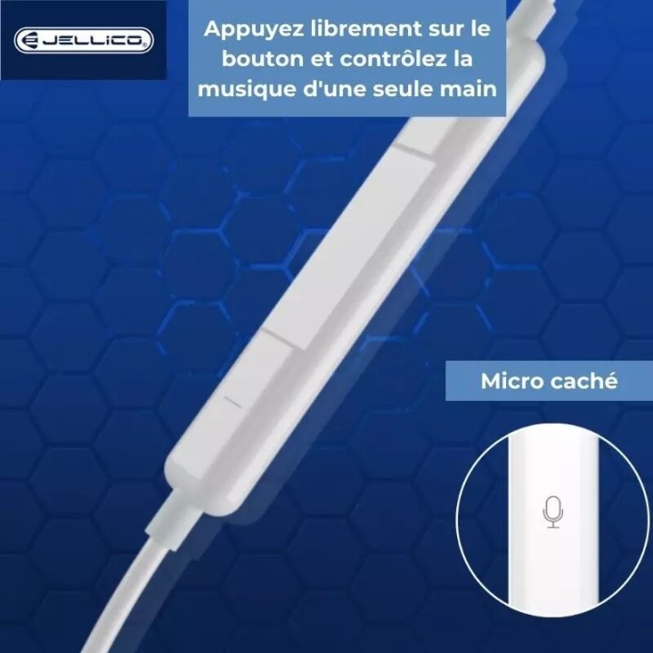 Kit pieton (USB-C/Type C) avec micro JELLICO X12 blanc