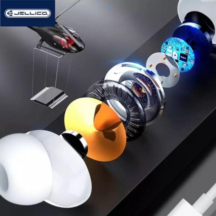 Kit pieton intra-auriculaire (Lightning) avec micro JELLICO X12 blanc