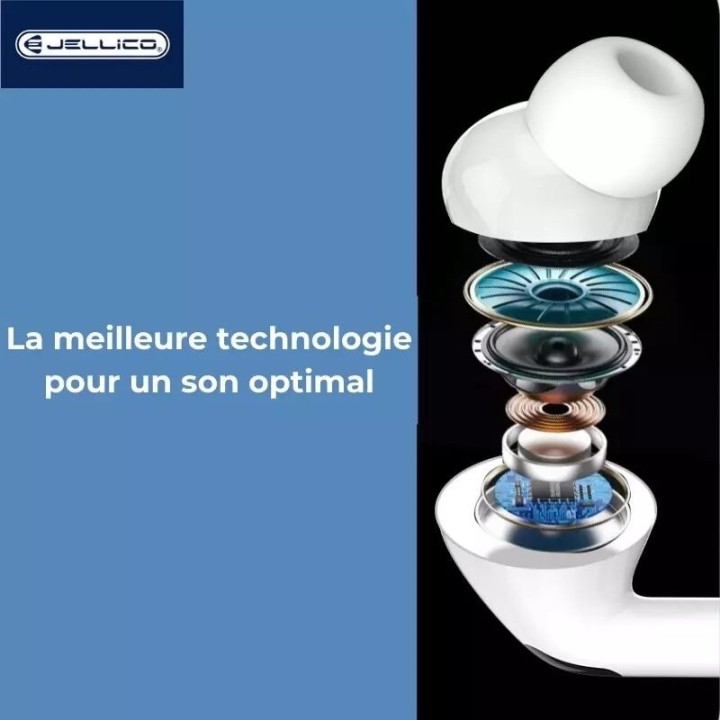 Kit pieton intra-auriculaire (Lightning) avec micro JELLICO X12 blanc