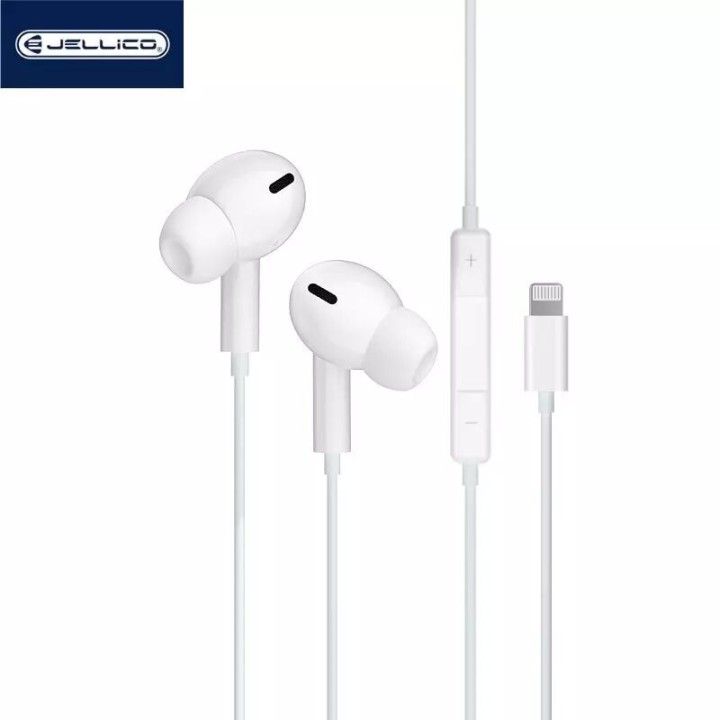 Kit pieton intra-auriculaire (Lightning) avec micro JELLICO X12 blanc