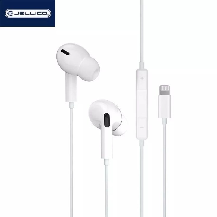 Kit pieton intra-auriculaire (Lightning) avec micro JELLICO X12 blanc