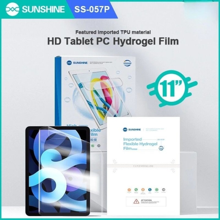 Lot de 10 films "hydrogel" TPU HD souple SUNSHINE SS-057P grande taille 11 pouces pour tablettes