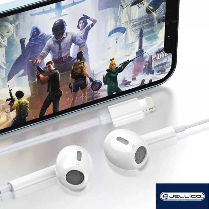 Kit pieton intra-auriculaire (Lightning) avec micro JELLICO X14 blanc