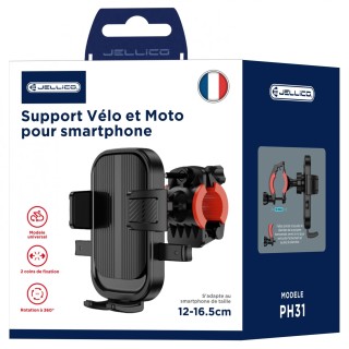 Support smartphone vélo et moto JELLICO PH31 noir
