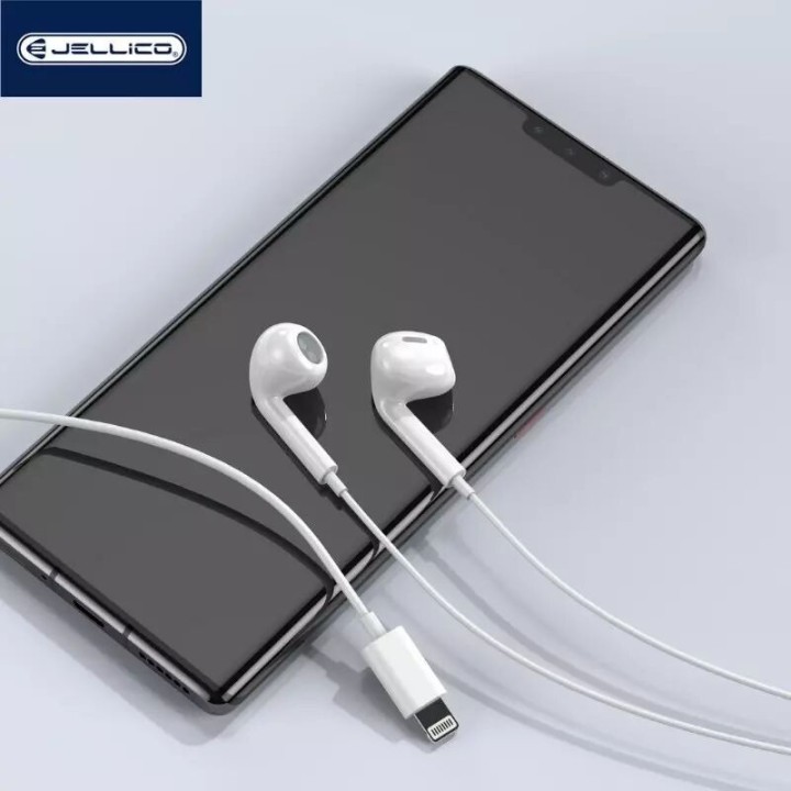 Kit pieton intra-auriculaire (Lightning) avec micro JELLICO X14 blanc
