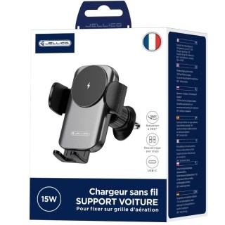 Support voiture chargeur à induction magnétique JELLICO W18 noir