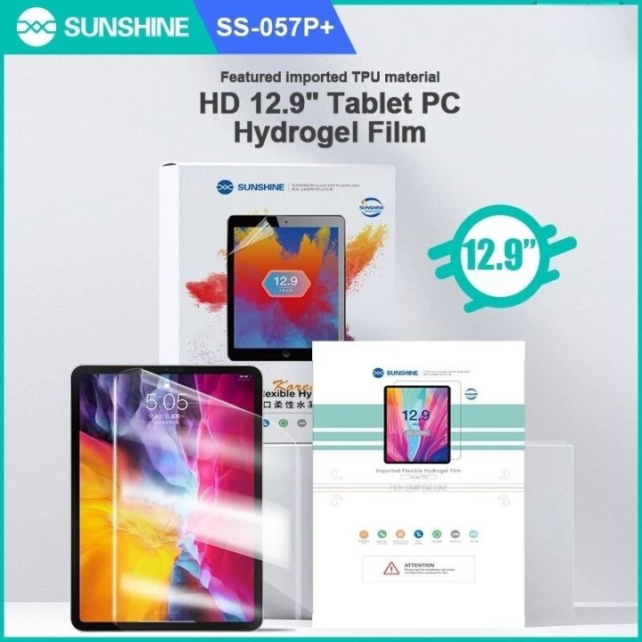 Lot de 20 films "hydrogel" TPU HD souple SUNSHINE SS-057P+ grande taille 12,9 pouces pour tablettes