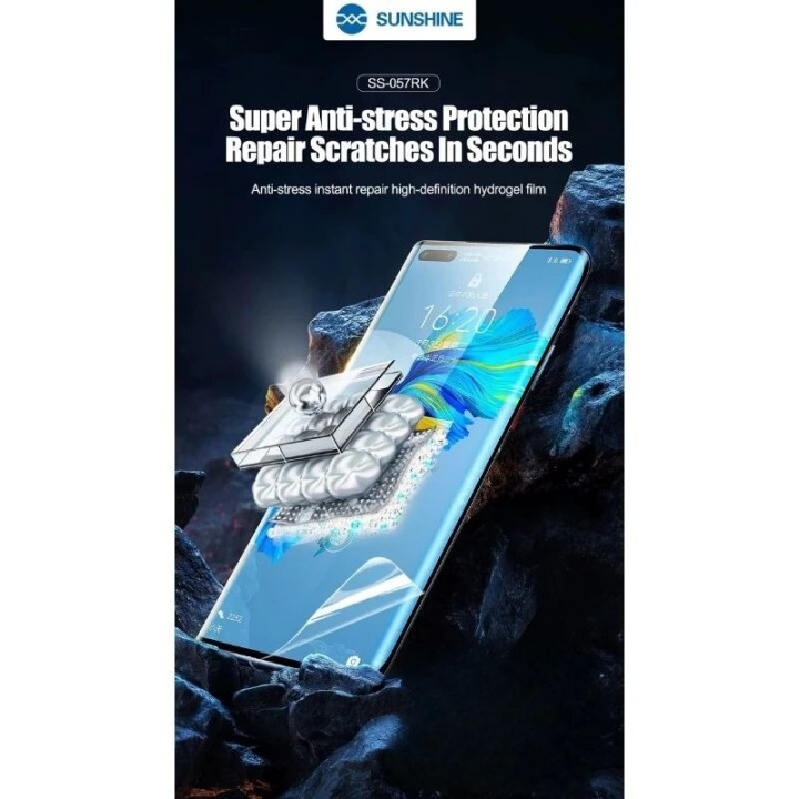 Lot de 20 films "hydrogel" anti-stress et auto-régénérant transparent SUNSHINE SS-057RK HD pour smartphones