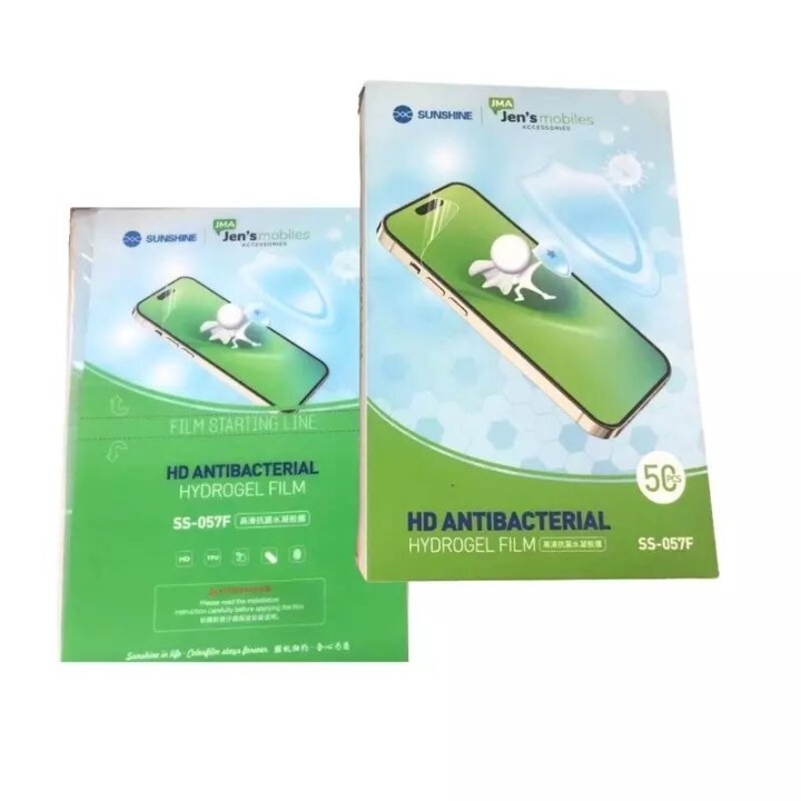 Lot de 20 films "hydrogel" anti-bactérien et anti-stress SUNSHINE SS-057F pour smartphones, watch...
