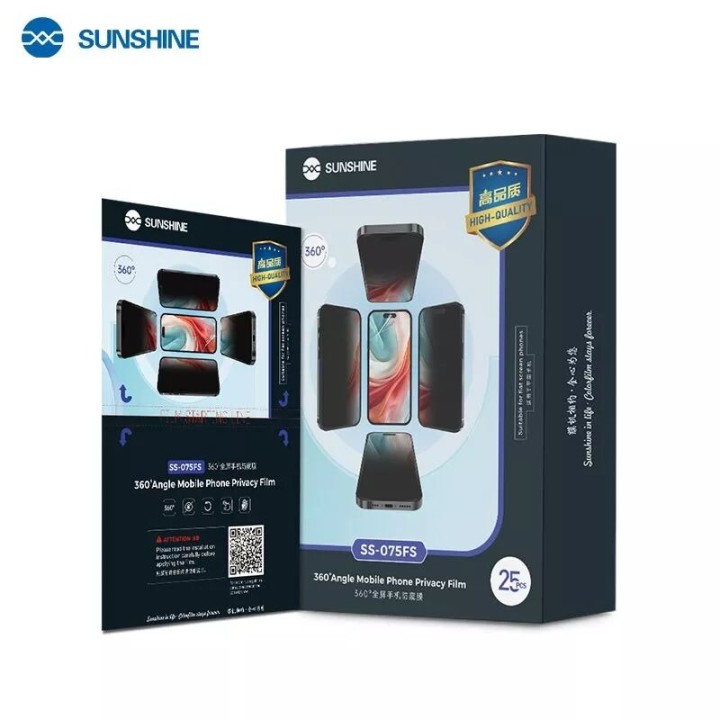 Lot de 25 films "hydrogel" TPU MAT effet privé SUNSHINE SS-075FS pour smartphones, watch...
