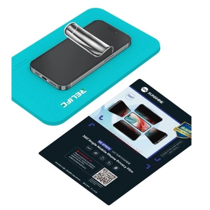 Lot de 25 films "hydrogel" TPU MAT effet privé SUNSHINE SS-075FS pour smartphones, watch...