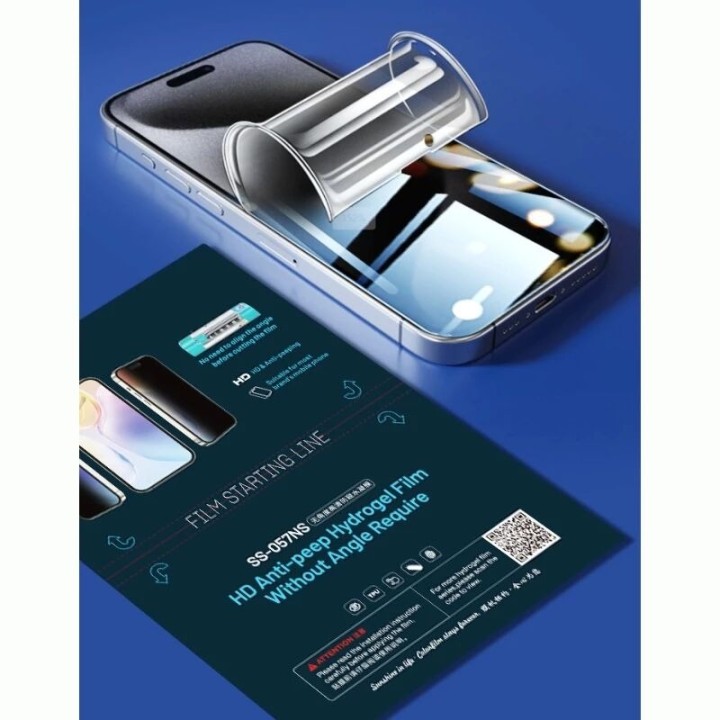 Lot de 50 films "hydrogel" TPU HD effet privé clair 360° SUNSHINE SS-057NS pour smartphones
