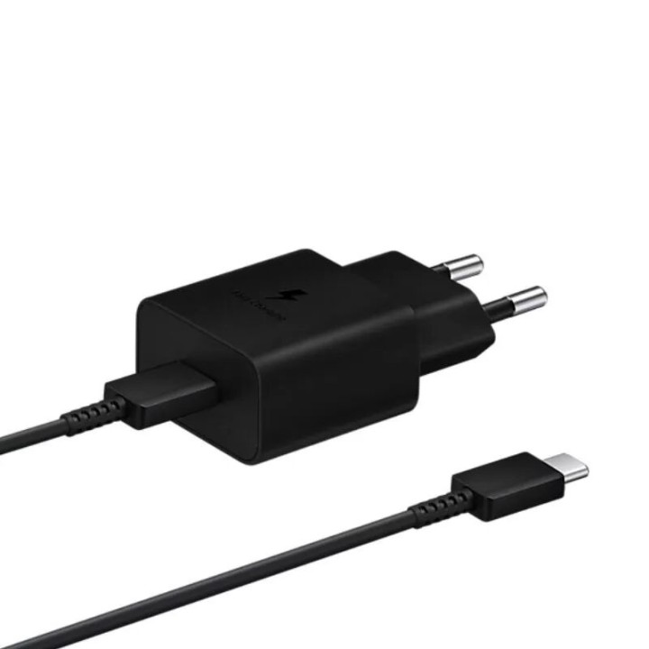 Adaptateur secteur Usb-C avec cable ORIGINAL Usb-C/Type C charge rapide Samsung 15W EP-T1510XBEGEU noir