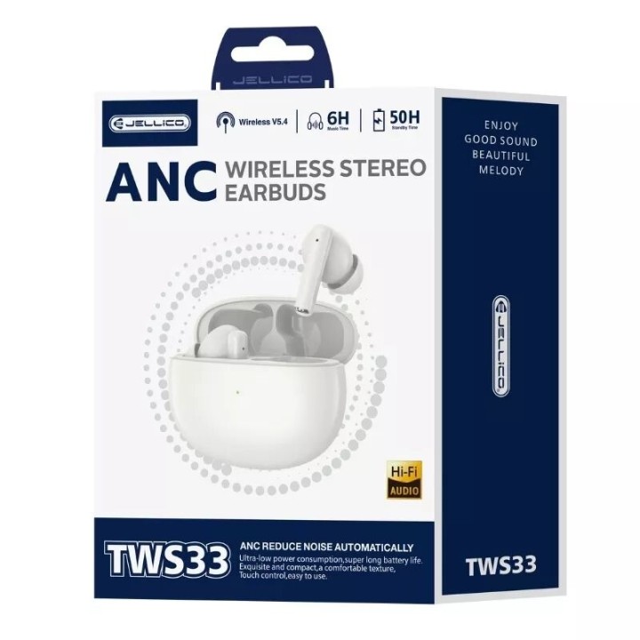 Ecouteurs sans fil bluetooth intra-auriculaire JELLICO TWS33 blanc