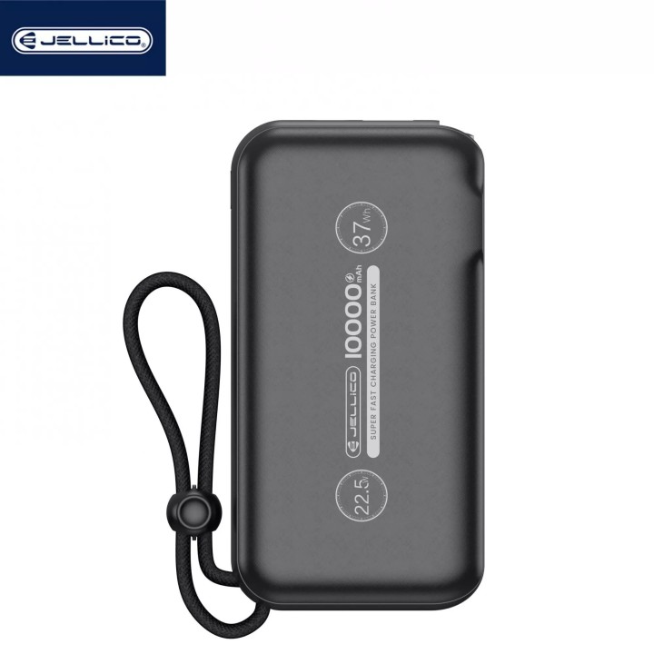 Power Bank (Batterie Externe) 10000mAh 22.5W double port JELLICO P38 noir