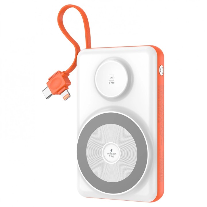 Power Bank (Batterie Externe) Magsafe + iWatch 10000mAh 22.5W triple port JELLICO P37 blanc