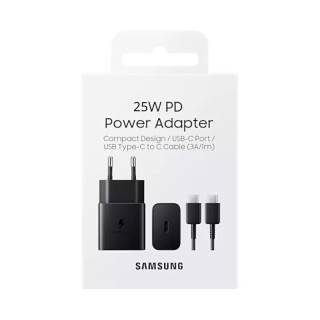Adaptateur secteur Usb-C avec cable ORIGINAL Usb-C/Type C charge rapide Samsung 25W EP-TA800XBEGWW noir