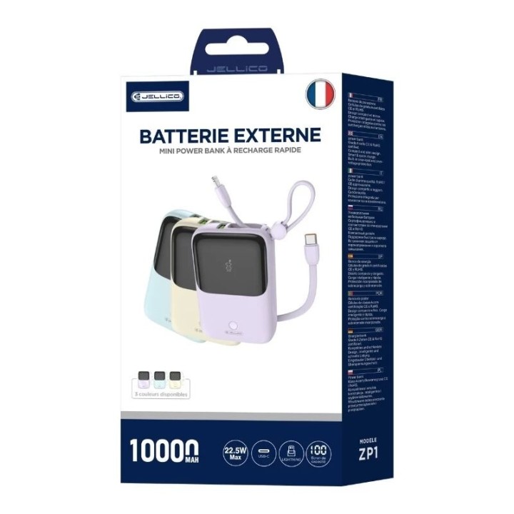 Power Bank (Batterie Externe) 10000mAh 22.5W JELLICO ZP1 jaune